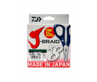 Шнур DAIWA J-BRAID X8E-W/SC 0.16mm, 9кг. 150м. зелёный + ножницы