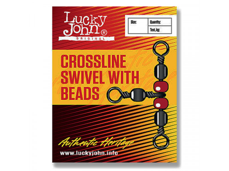 Вертлюг трёхсторонний с бусинами "Crosline Swivel" 12 - Lucky John
